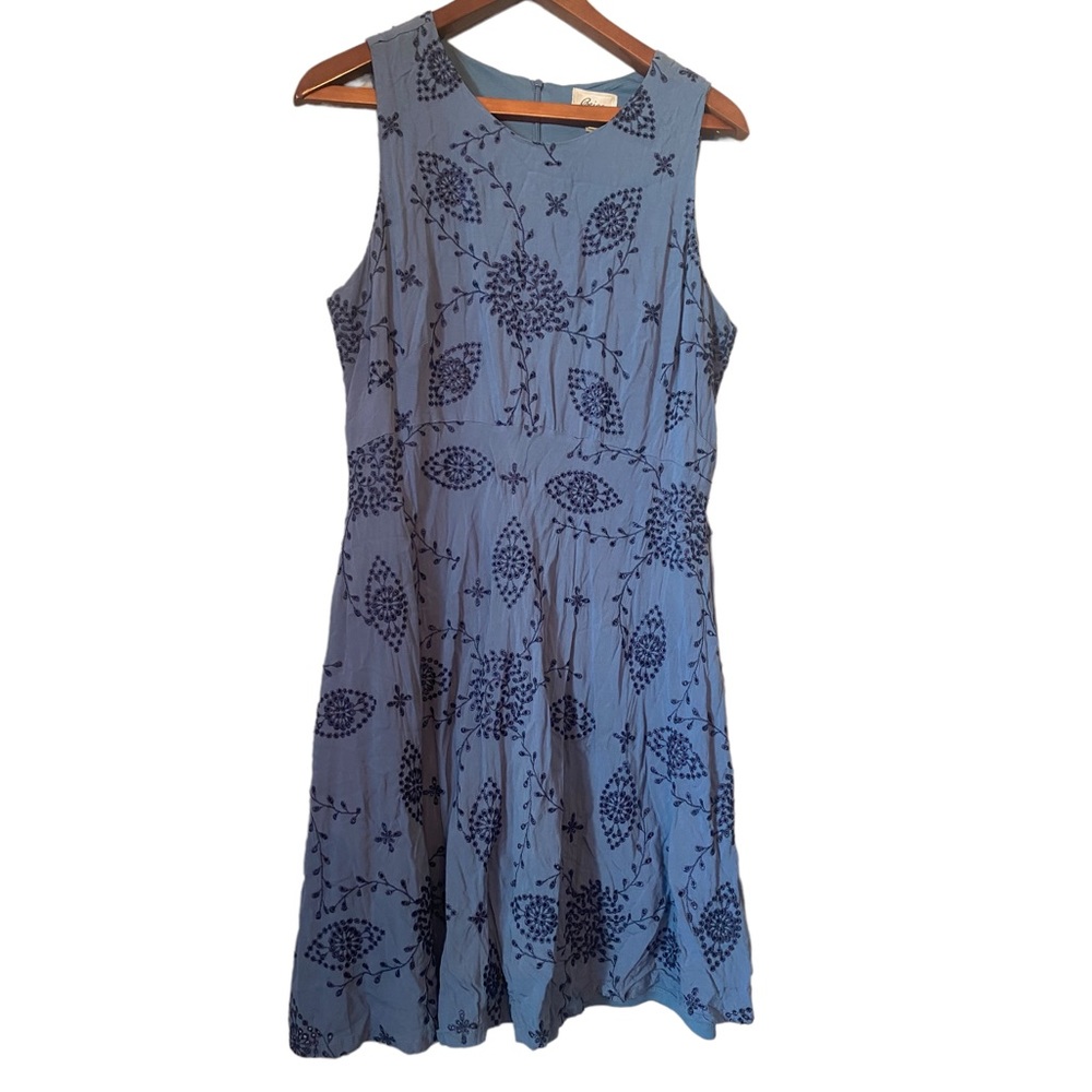Beige by ECI Blue Sleeveless Eyelet Dress